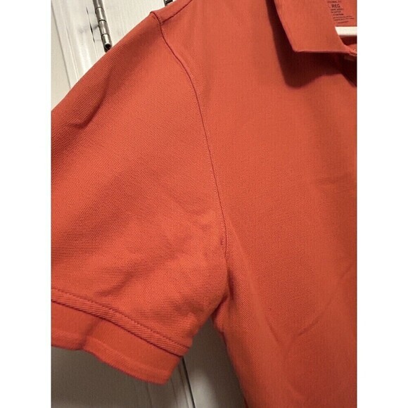 LL Bean Mens Traditional Fit Short Sleeve Polo Shirt XL Regular Solid Orange - Picture 8 of 15